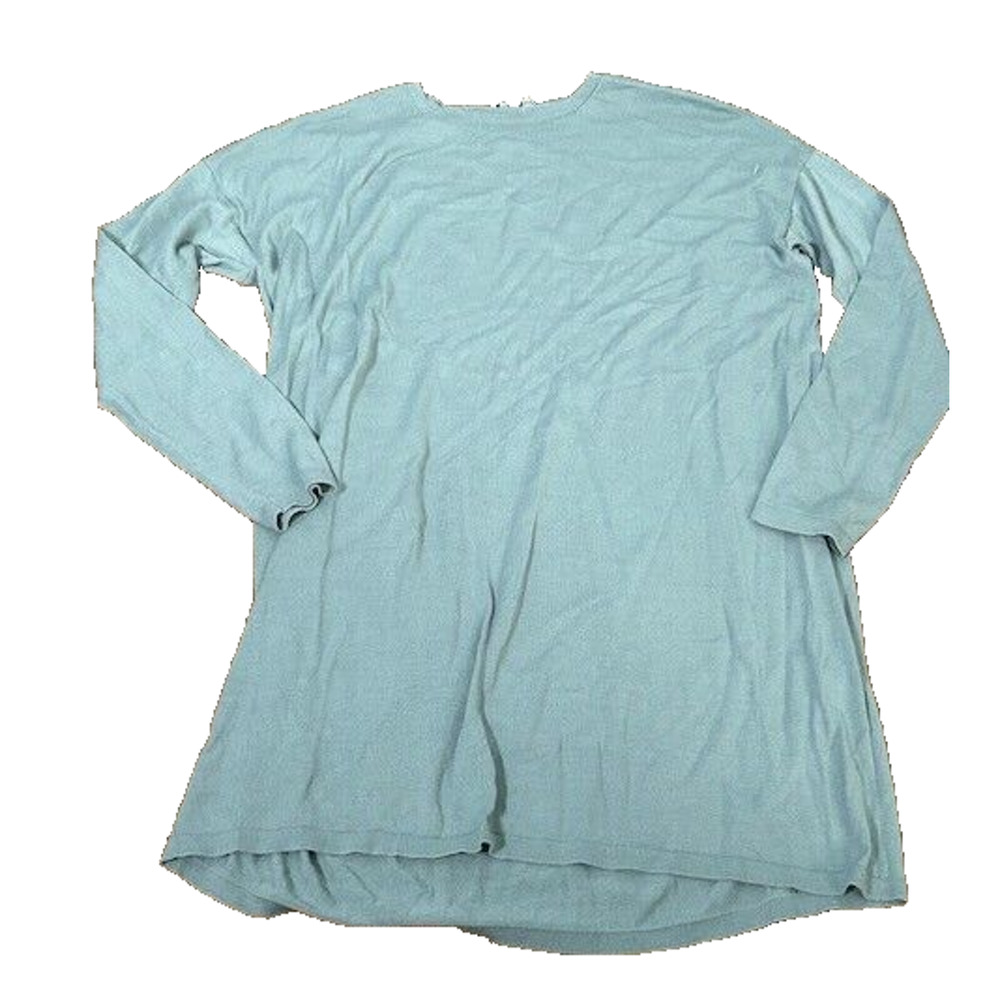 Eileen Fisher Tunic Sweater Blue Knit Long Sleeve Crew Neck Pullover XS